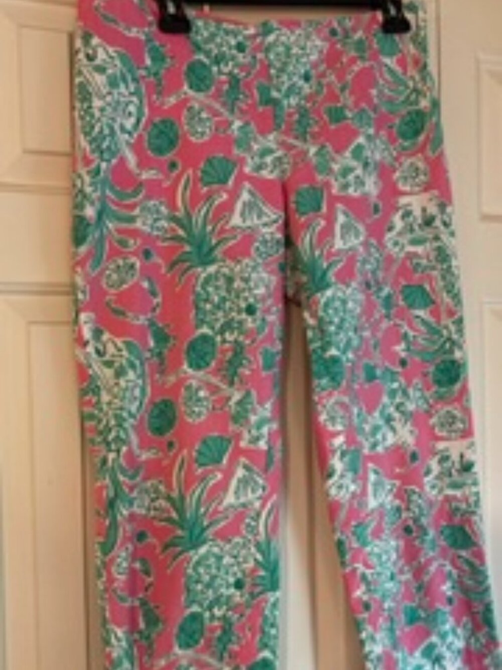 Vintage Lilly Pulitzer pink and green cropped pineapple pants size 12